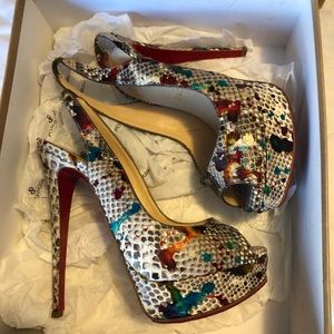 Christian Louboutin Lady Peep Python Carnival